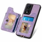 For Honor X7b Retro Skin-feel Ring Multi-card RFID Wallet Phone Case(Purple) - 3