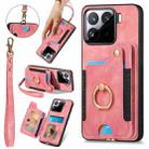 For Xiaomi 15 Retro Skin-feel Ring Multi-card RFID Wallet Phone Case(Pink) - 1