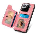 For Xiaomi 15 Retro Skin-feel Ring Multi-card RFID Wallet Phone Case(Pink) - 3