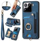 For Xiaomi 15 Retro Skin-feel Ring Multi-card RFID Wallet Phone Case(Blue) - 1