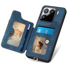 For Xiaomi 15 Retro Skin-feel Ring Multi-card RFID Wallet Phone Case(Blue) - 3