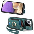 For Xiaomi 15 Retro Skin-feel Ring Multi-card RFID Wallet Phone Case(Green) - 2