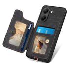 For Redmi Turbo 4 Retro Skin-feel Ring Multi-card RFID Wallet Phone Case(Black) - 3