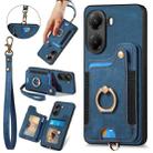 For Xiaomi Poco X7 Pro Retro Skin-feel Ring Multi-card RFID Wallet Phone Case(Blue) - 1