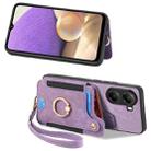 For Xiaomi Poco X7 Pro Retro Skin-feel Ring Multi-card RFID Wallet Phone Case(Purple) - 2