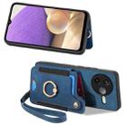 For Redmi K80 / Poco F7 Pro Retro Skin-feel Ring Multi-card RFID Wallet Phone Case(Blue) - 2