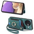 For Redmi K80 / Poco F7 Pro Retro Skin-feel Ring Multi-card RFID Wallet Phone Case(Green) - 2