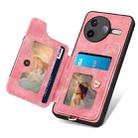 For Redmi K80 Pro / Poco F7 Ultra Retro Skin-feel Ring Multi-card RFID Wallet Phone Case(Pink) - 3