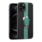 For iPhone 12 Pro Magnetic Litchi Leather Back Phone Case with Holder(Green) - 1