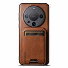 For Huawei Mate 60 Pro+ Suteni H02 Leather Wallet Stand Back Phone Case(Brown) - 1