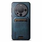 For Huawei Mate 60 Pro+ Suteni H02 Leather Wallet Stand Back Phone Case(Blue) - 1