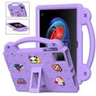 For TCL Tab 10 Gen2 10.36 2023 Handle Kickstand Children EVA Shockproof Tablet Case(Light Purple) - 1