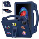 For TCL Tab 10 Gen2 10.36 2023 Handle Kickstand Children EVA Shockproof Tablet Case(Navy Blue) - 1