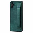 For Samsung Galaxy A04e Retro Wristband Holder Leather Back Phone Case(Green) - 1