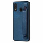 For Samsung Galaxy A30 Retro Wristband Holder Leather Back Phone Case(Blue) - 1