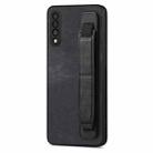 For Samsung Galaxy A50s Retro Wristband Holder Leather Back Phone Case(Black) - 1