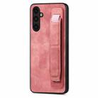 For Samsung Galaxy A54 5G Retro Wristband Holder Leather Back Phone Case(Pink) - 1
