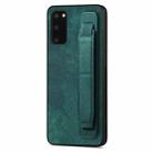 For Samsung Galaxy S20 Retro Wristband Holder Leather Back Phone Case(Green) - 1