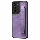 For Samsung Galaxy S21+ 5G Retro Wristband Holder Leather Back Phone Case(Purple) - 1