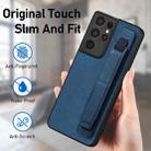 For Samsung Galaxy S21 Ultra 5G Retro Wristband Holder Leather Back Phone Case(Blue) - 5