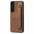 For Samsung Galaxy S22 5G Retro Wristband Holder Leather Back Phone Case(Brown) - 1