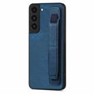 For Samsung Galaxy S22 5G Retro Wristband Holder Leather Back Phone Case(Blue) - 1