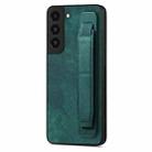 For Samsung Galaxy S22 5G Retro Wristband Holder Leather Back Phone Case(Green) - 1