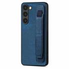 For Samsung Galaxy S23 5G Retro Wristband Holder Leather Back Phone Case(Blue) - 1
