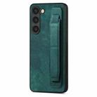 For Samsung Galaxy S23 5G Retro Wristband Holder Leather Back Phone Case(Green) - 1
