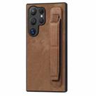 For Samsung Galaxy S24 Ultra 5G Retro Wristband Holder Leather Back Phone Case(Brown) - 1