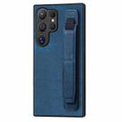 For Samsung Galaxy S24 Ultra 5G Retro Wristband Holder Leather Back Phone Case(Blue) - 1