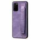 For Samsung Galaxy S20+ Retro Wristband Holder Leather Back Phone Case(Purple) - 1