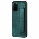 For Samsung Galaxy S20+ Retro Wristband Holder Leather Back Phone Case(Green) - 1