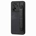 For Xiaomi 13T / 13T Pro Retro Wristband Holder Leather Back Phone Case(Black) - 1