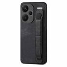 For Xiaomi Redmi Note 13 Pro+ Retro Wristband Holder Leather Back Phone Case(Black) - 1