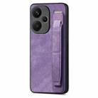 For Xiaomi Redmi Note 13 Pro+ Retro Wristband Holder Leather Back Phone Case(Purple) - 1