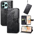 For UMIDIGI A13 Pro 5G Butterfly Love Flower Embossed Leather Phone Case(Black) - 1