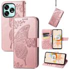 For UMIDIGI A13 Pro 5G Butterfly Love Flower Embossed Leather Phone Case(Rose Gold) - 1