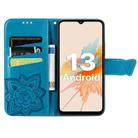 For UMIDIGI G3 / G3 Plus / G3 Max Butterfly Love Flower Embossed Leather Phone Case(Blue) - 3