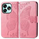 For UMIDIGI A15 / A15C Butterfly Love Flower Embossed Leather Phone Case(Pink) - 2