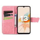 For UMIDIGI A15 / A15C Butterfly Love Flower Embossed Leather Phone Case(Pink) - 3
