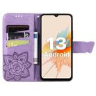 For UMIDIGI A15 / A15C Butterfly Love Flower Embossed Leather Phone Case(Lavender) - 3