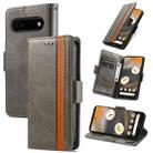 For Google Pixel 6a CaseNeo Splicing Dual Magnetic Buckle Leather Phone Case(Gray) - 1