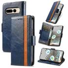For Google Pixel 7 CaseNeo Splicing Dual Magnetic Buckle Leather Phone Case(Blue) - 1