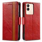 For vivo Y17s 4G CaseNeo Splicing Dual Magnetic Buckle Leather Phone Case(Red) - 2