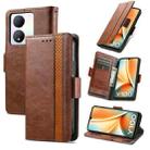 For vivo Y100 CaseNeo Splicing Dual Magnetic Buckle Leather Phone Case(Brown) - 1