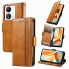 For vivo Y100 CaseNeo Splicing Dual Magnetic Buckle Leather Phone Case(Khaki) - 1