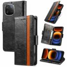 For vivo iQOO 12 5G CaseNeo Splicing Dual Magnetic Buckle Leather Phone Case(Black) - 1