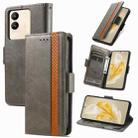 For vivo Y200 / V29E CaseNeo Splicing Dual Magnetic Buckle Leather Phone Case(Gray) - 1