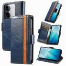 For vivo iQOO Z8X CaseNeo Splicing Dual Magnetic Buckle Leather Phone Case(Blue) - 1